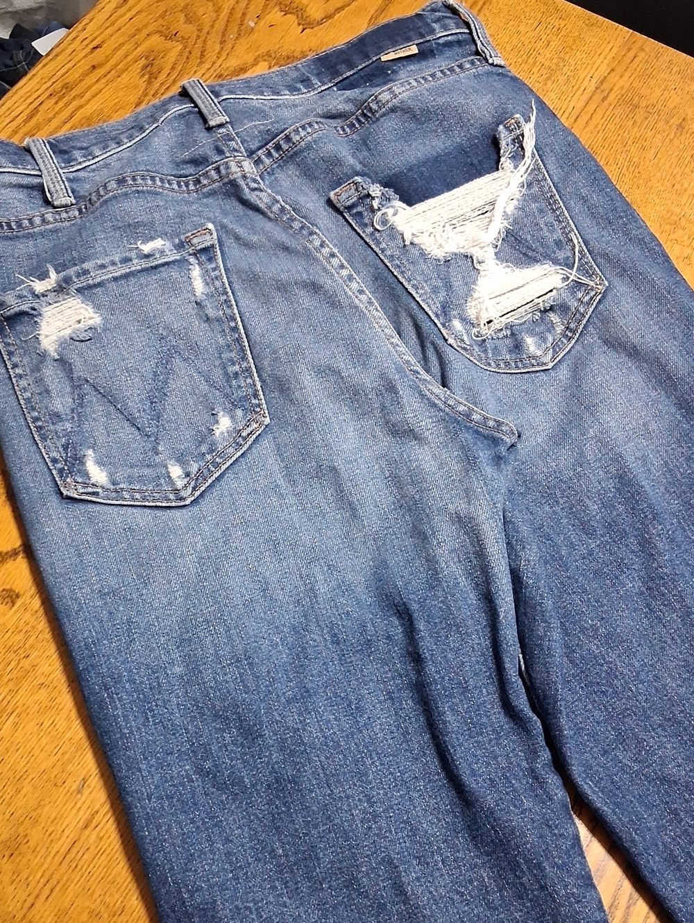 MOTHER Jeans Womens 29 BLUE WEEKEND TRIPPER BUTTON FLY Bootcut Flare Kick Used - Picture 8 of 8